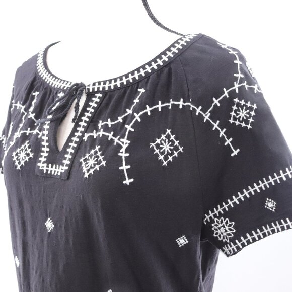 Talbots | Short Sleeve Embroidered Top Medium Cotton - Picture 2 of 5